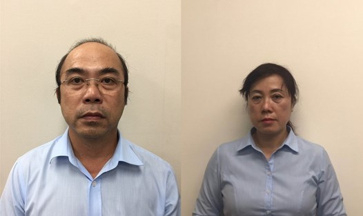 Hai bị can trong vụ án xảy ra tại Tổng Cty Nông nghiệp Sài Gòn. Ảnh BCA.