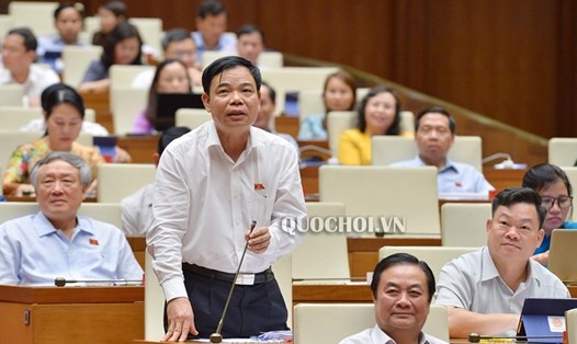 Bộ trưởng Bộ Nông nghiệp và phát triển nông thôn Nguyễn Xuân Cường tham gia trả lời chất vấn tại kỳ họp thứ 7 Quốc hội khóa XIV. Ảnh: QH.