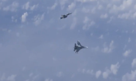 Máy bay NATO bị Su-27 xua đuổi khi tìm cách tiếp cận máy bay của Bộ trưởng quốc phòng Nga. Ảnh: Sputnik.