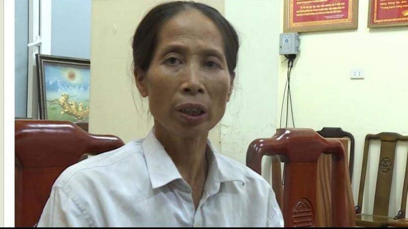 Đối tượng Trần Thị Lan tại cơ quan công an. Ảnh: Công an cung cấp