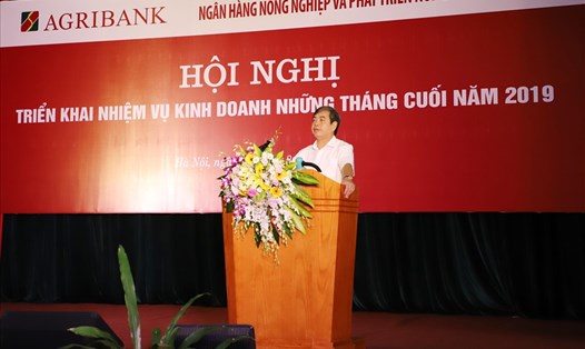 Đồng chí Trịnh Ngọc Khánh – Chủ tịch HĐTV Agribank phát biểu tại Hội nghị. Ảnh Agribank