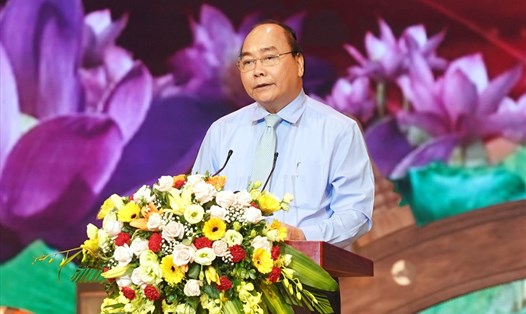 Thủ tướng Nguyễn Xuân Phúc phát biểu chỉ đạo tại buổi giao lưu. Ảnh: VGP.