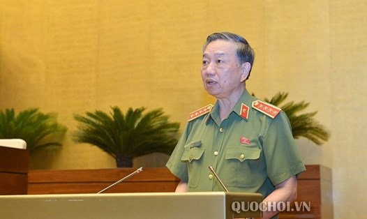 Ủy viên Bộ Chính trị, Bộ trưởng Bộ Công an Tô Lâm. Ảnh Quochoi.vn