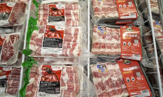 Thịt bò Mỹ được bày bán trong siêu thị ở Hà Nội. Ảnh: Bennett Murray/SCMP