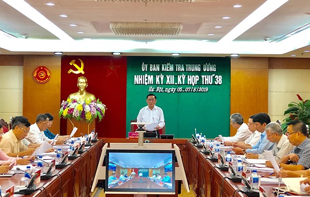 Toàn cảnh phiên họp 38 của Ủy ban Kiểm tra Trung ương. Ảnh UBKTTW