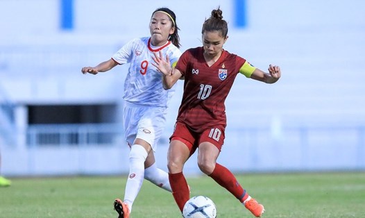 Tiền đạo Huỳnh Như khi bàn thắng duy nhất giúp tuyển nữ Việt Nam đánh bại Thái Lan tỉ số 1-0 để lên ngôi vô địch. Ảnh: SMM Sports