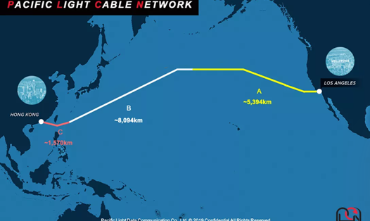 Mỹ định chặn tuyến cáp biển nối liền với Trung Quốc. Ảnh: Pacific Light Data Communications Co.