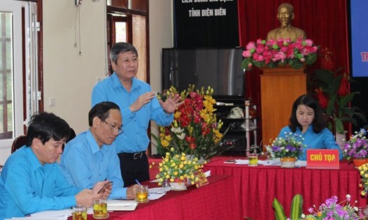 Đồng chí Trần Thanh Hải - Phó Chủ tịch Thường trực Tổng Liên đoàn Lao động Việt Nam phát biểu chỉ đạo tại Hội nghị. Ảnh: Đặng Sang