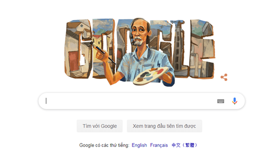 Google Doodle hôm nay (1.9) vinh danh cố họa sĩ Bùi Xuân Phái nhân kỷ niệm 100 năm ngày sinh của ông. Ảnh: Google.