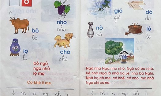 Một trang sách Tiếng Việt 1 - Công nghệ giáo dục. Ảnh: QĐ