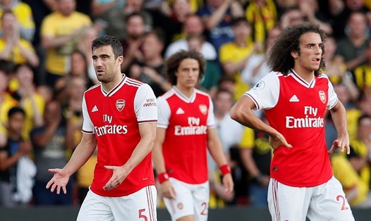 Những sai lầm ở hàng thủ khiến Arsenal chỉ có trận hòa trước Watford. Ảnh: Reuters.