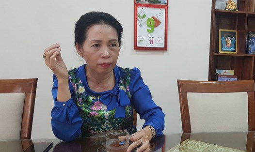 Bà Trần Thị Hoài Thanh - GĐ Sở LĐTBXH Gia Lai trình bày về những khoản nợ của cơ quan. Ảnh: Đ.V