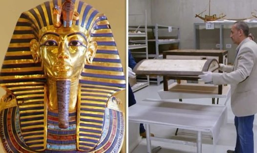 Chiếc hộp bí ẩn trong lăng mộ vua Tutankhamun được mở. Ảnh: Channel 5