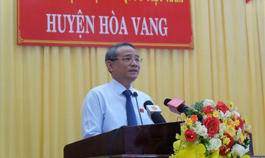 Ông Trương Quang Nghĩa - Bí thư Thành Ủy Đà Nẵng tại buổi tiếp xúc cử tri ngày 19.9. ảnh: H.Vinh
