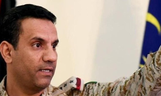 Đại tá Turki-al-Maliki, phát ngôn viên của liên minh Arab cho biết đã ngăn chặn "hành động khủng bố sắp xảy ra của lực lượng dân quân Houthi ở phía nam Biển Đỏ". Ảnh: Al Arabiya