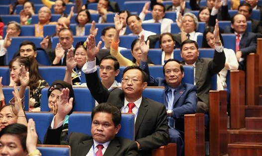 Các đại biểu hiệp thương số lượng uỷ viên Uỷ ban Trung ương MTTQ Việt Nam. Ảnh: Quang Vinh