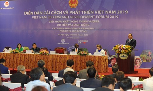 Diễn đàn “Cải cách và phát triển Việt Nam (VRDF) 2019” sáng 19.9.2019. Ảnh: KH.V