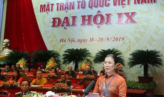 Phó Chủ tịch Uỷ ban Trung ương MTTQ Việt Nam Trương Thị Ngọc Ánh. Ảnh: Quang Vinh