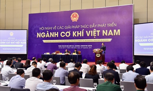 Hội nghị về các giải pháp thúc đẩy phát triển ngành cơ khí Việt Nam. Ảnh: VGP/Nhật Bắc