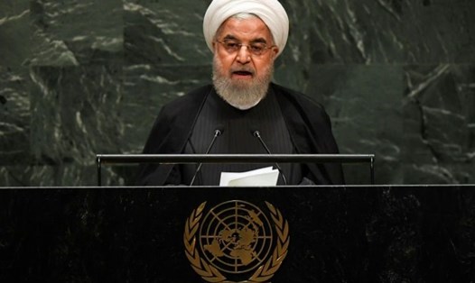 Tổng thống Iran Hassan Rouhani phát biểu tại Đại hội đồng Liên Hợp Quốc. Ảnh: AFP