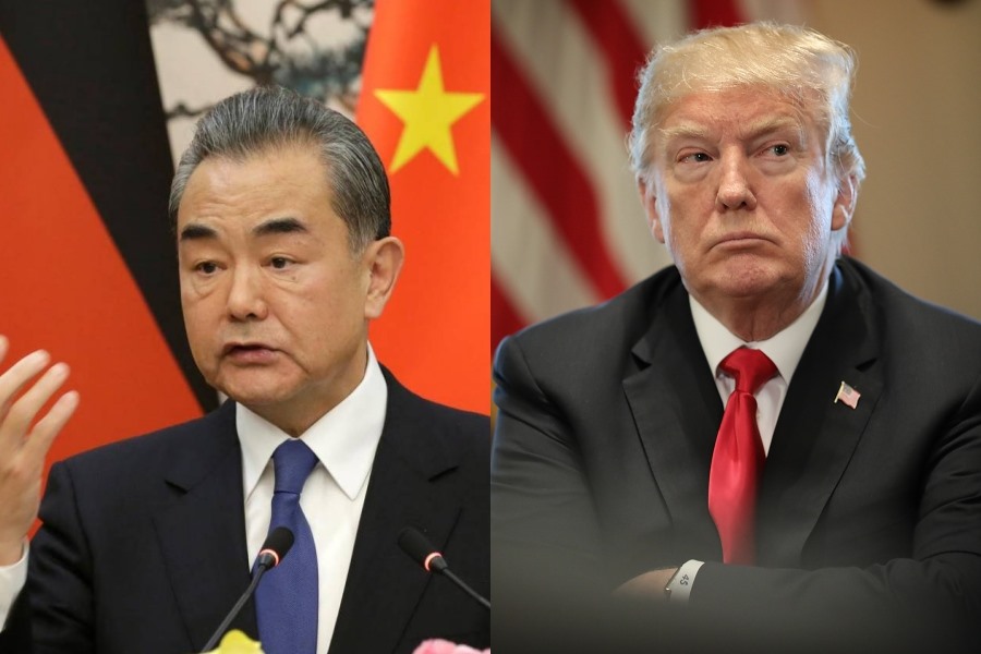 Ngoại trưởng Trung Quốc và Tổng thống Mỹ. Ảnh TL