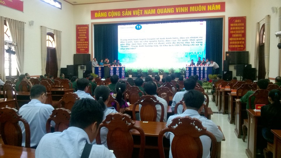 Quang cảnh hội thi Chủ tịch công đoàn cơ sở giỏi năm 2019 do Bộ Tư lệnh Quân khu 9 tổ chức. Ảnh: Thành Nhân
