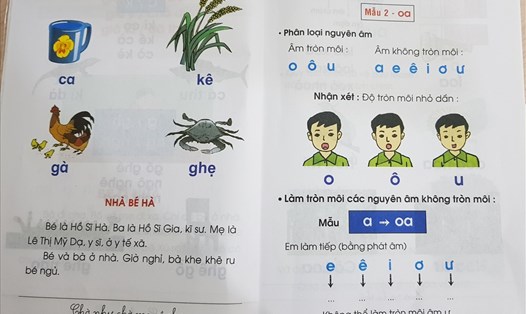 Theo Hội đồng thẩm định quốc gia, tài liệu "Tiếng Việt 1 - Công nghệ giáo dục" có 300 chi tiết cần thay thế. Ảnh: QĐ