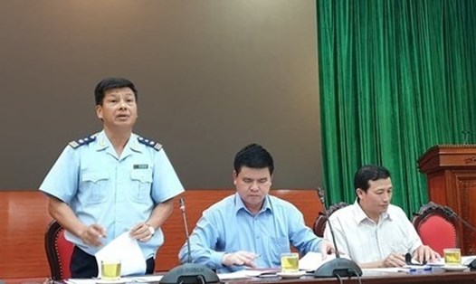 Ông Nguyễn Trường Giang - Phó cục trưởng Cục Hải quan TP. Hà Nội thông tin tại hội nghị.
