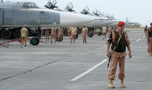 Căn cứ không quân Hmeimim của Nga ở Syria. Ảnh: Sputnik