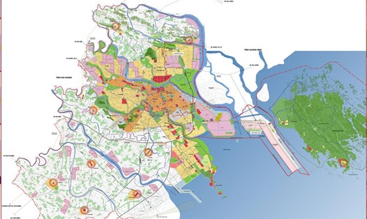 Sơ đồ quy hoạch không gian đô thị Hải Phòng đến năm 2025. Ảnh: Theo Haiphong.gov.vn