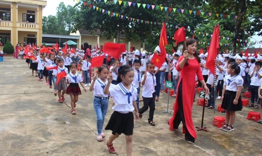 Lễ khai giảng năm học 2019 -2020 tại trường Tiểu học Tam Hợp 2 (Quỳ Hợp - Nghệ AN). Ảnh: Phan Giang