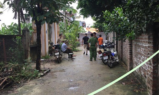 Khu vực xảy ra vụ án mạng nghiêm trọng tại xã Hồng Hà, huyện Đan Phượng. Ảnh: Phượng Nguyễn.