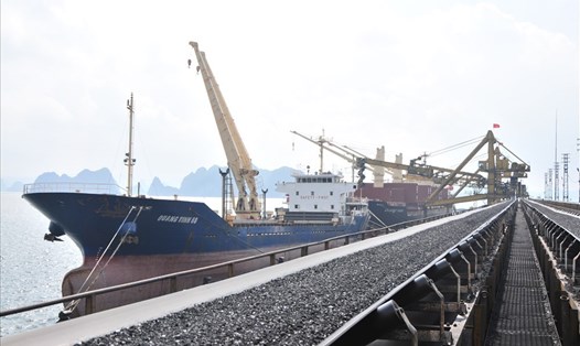 Tàu vào lấy than tại cảng Cẩm Phả