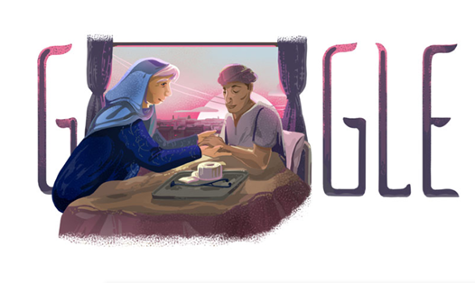 Bác sĩ Ruth Pfau được Google Doodle vinh danh nhân 90 năm sinh nhật. Ảnh chụp màn hình.