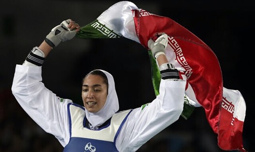 Kimia Alizadeh giành huy chương đồng môn Taekwondo nữ hạng 57kg tại Olympic Rio de Janeiro, Brazil năm 2016. Ảnh: AP