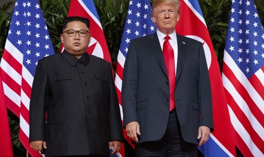 Tổng thống Mỹ Donald Trump và Chủ tịch Triều Tiên Kim Jong-un. Ảnh: AP.
