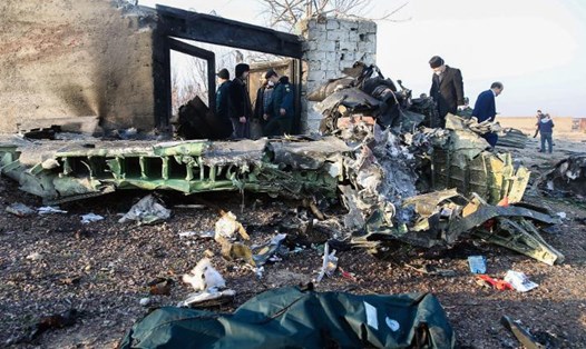 Hiện trường vụ tai nạn máy bay Ukraina gần Tehran. Ảnh: AFP/Getty Images