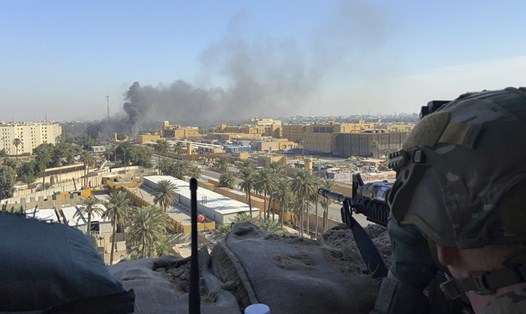Căn cứ Mỹ ở Iraq bị tấn công hôm 12.1. Ảnh: RT.