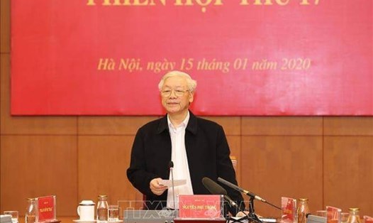 Tổng Bí thư, Chủ tịch Nước Nguyễn Phú Trọng chủ trì phiên họp 17 Ban chỉ đạo Trung ương về phòng, chống tham nhũng. Ảnh TTXVN
