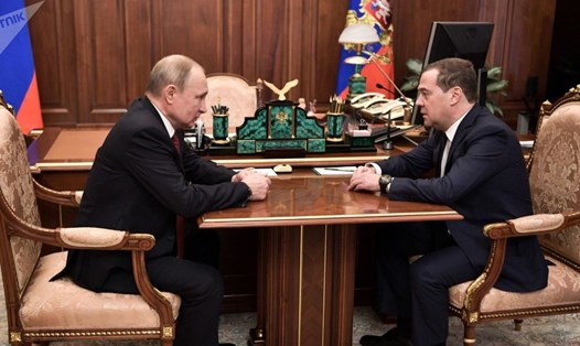 Thủ tướng Nga Medvedev tuyên bố từ chức hôm 15.1. Ảnh: Sputnik.