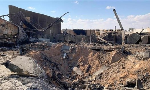 Tổn thất căn cứ Mỹ ở Iraq sau vụ tấn công của Iran hôm 8.1. Ảnh: AFP