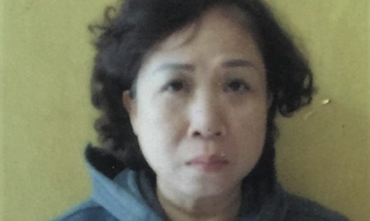 Bà Trương Thị Tuyết khi bị bắt.