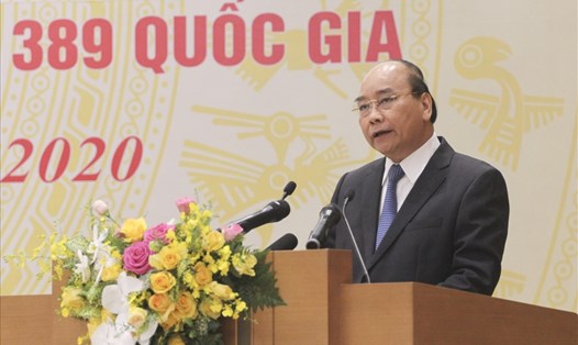 Thủ tướng Nguyễn Xuân Phúc phát biểu tại Hội nghị chiều 2.1. Ảnh T.Vương