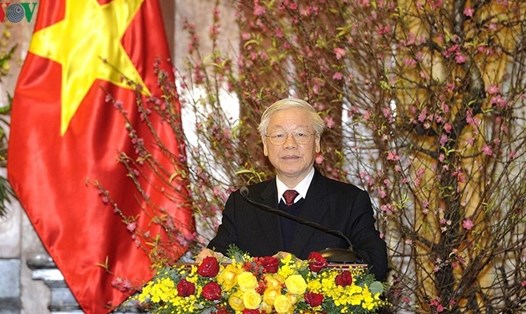 Tổng Bí thư, Chủ tịch Nước Nguyễn Phú Trọng phát biểu tại buổi gặp mặt.