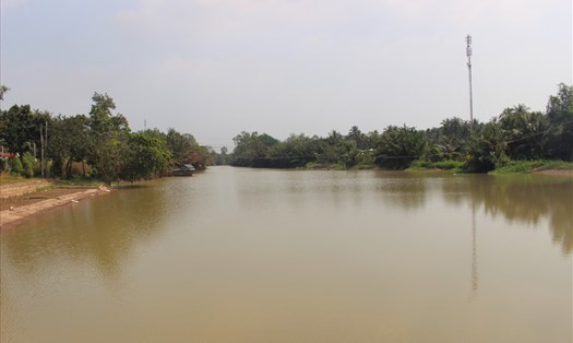 Nước mặn đã xâm nhập các con sông tỉnh Tiền Giang. Ảnh: K.Q