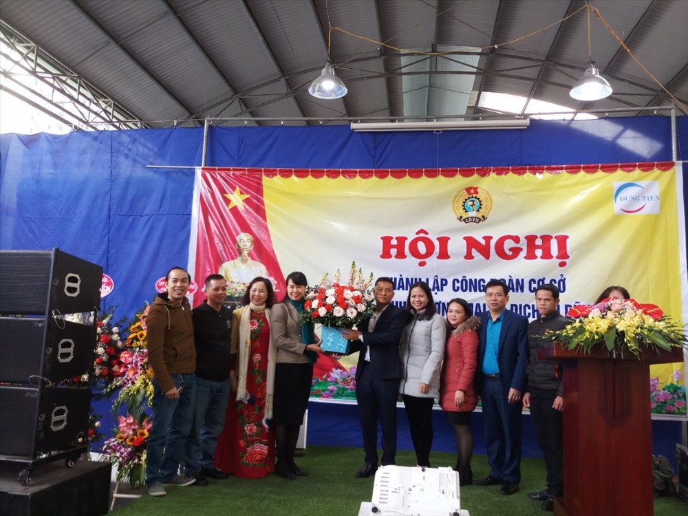 Hội nghị thành lập công đoàn cơ sở Công ty TNHH Thương mại và Dịch vụ Dũng Tiến (TP. Bắc Giang).