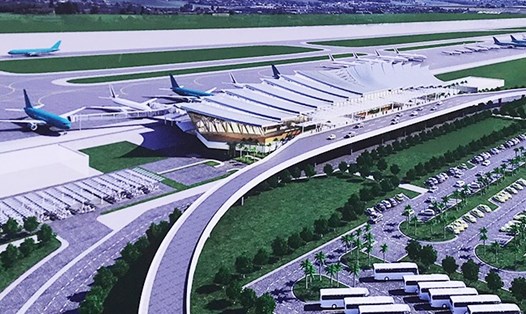 Phối cảnh nhà ga T2 sân bay Phú Bài sau khi hoàn thành.