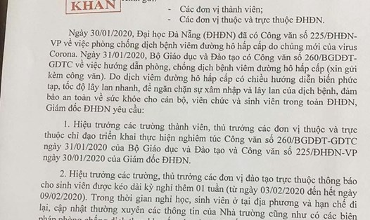 Đại học Đà Nẵng thông báo sinh viên quốc tế tạm thời chưa quay lại Việt Nam