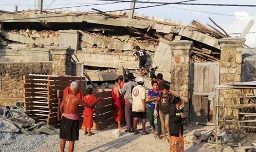 Công trình xây dựng bị sập ở tỉnh Kep, Campuchia. Ảnh: Fresh news