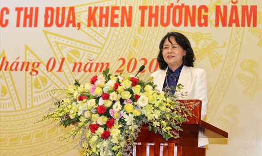 Phó Chủ tịch Nước Đặng Thị Ngọc Thịnh phát biểu tại hội nghị. Ảnh: Lan Nhi